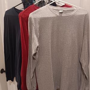 George Blue, Red, Gildan Red Long Sleeve Men's Tees Size Large (3)